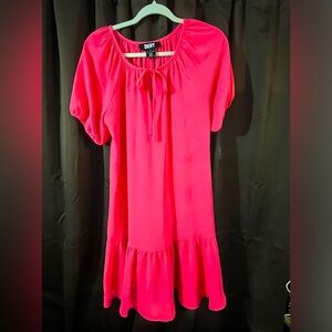 Ladies DKNY Dress, Size 6, Hot Pink,Super Cute, 100% Polyester,Ruffle on bottom